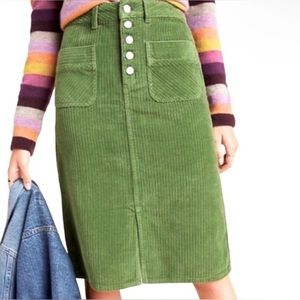 GUC anthropology, hundred percent cotton corduroy pencil skirt.